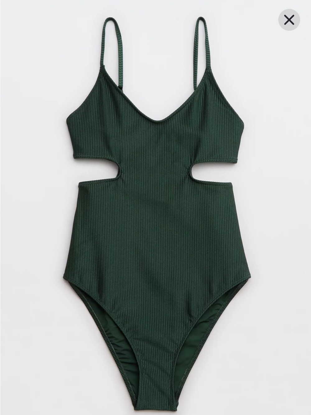 NWT Aerie Shine Rib Voop Cheeky One Piece Swimsuit - Picture 3 of 7